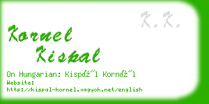 kornel kispal business card